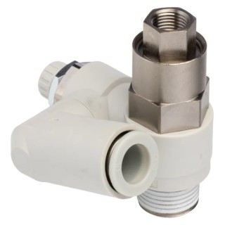 SMC ASP Series Speed Controller Flow Regulator 3/8 in R Inlet 3/8 in Tube Outlet 10 mm ASP530F-03-10S