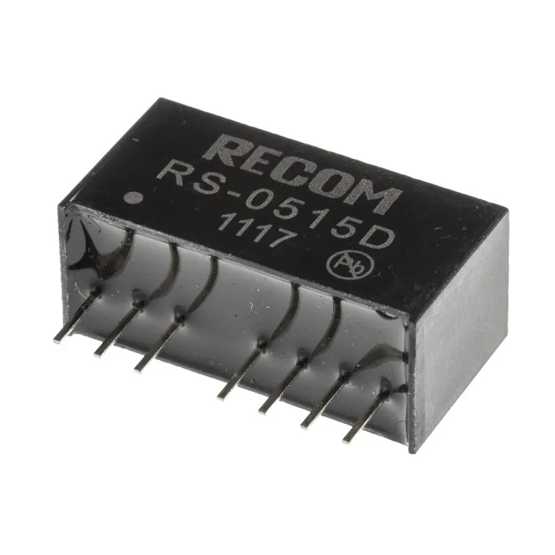 Recom RS DC/DC Converter 15V, -15V Output, 67mA, 9V DC Input, 4.5V Input, 2W Power, Through Hole Mount RS-0515D