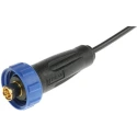 Bulgin 400 Series SMB Coaxial Connector Cable Male, 50 Ω, Straight Body, Pre-Wired, RG174 Cable PX0416/1M00