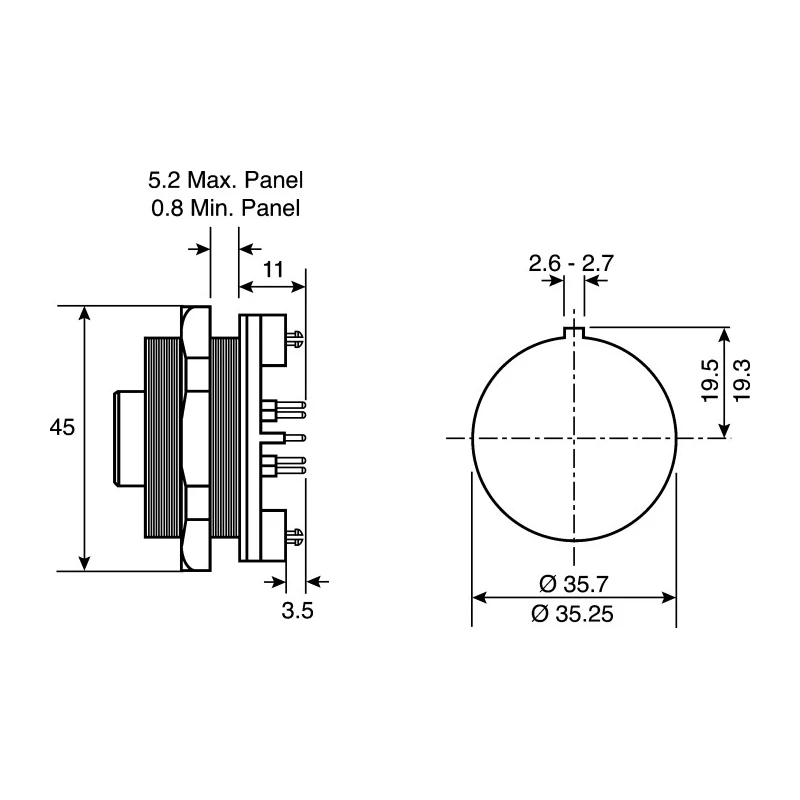 Bulgin Circular Connector, 9 Contacts, Panel Mount, Socket Female, IP68, Polymer Housing, 150V, 5A, Standard PX0707/S/09