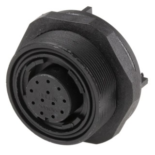 Bulgin Circular Connector Panel Mount Socket Female 12 Contacts 5A 50V IP68 Standard Buccaneer Series PX0707/S/12