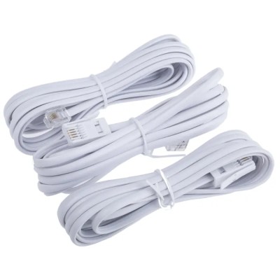 RS PRO Female RJ11 to Male Telephone Extension Cable, White Sheath, 3 m RJ11