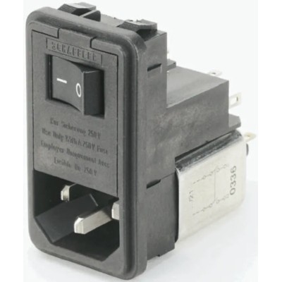 Schaffner Panel Mount IEC Filter 250V AC 2A Male 2 Pole Solder FN389-2-21