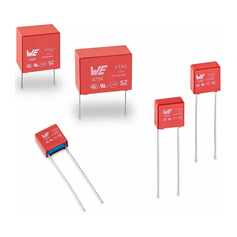 Wurth Elektronik WCAP-FTX2 Film Capacitor X2, ±10 %, 1 μF, 275 V DC, 275 V AC, Radial, 22.5mm Lead Pitch FTX2