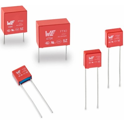 Wurth Elektronik WCAP-FTX2 Polypropylene Film Capacitor X2, 3.3 μF ±10 %, 275 V dc/275 V ac Radial Lead FTX2