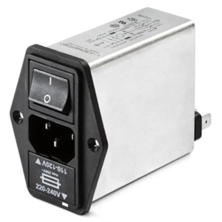 Schaffner 250V ac 1A Panel Mount IEC Filter Male 2 Pole Faston FN394-1-05-11