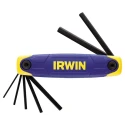 Irwin 7 Piece Folding Metric Hex Key Set Black Oxidised Chrome Vanadium Steel Hex Sizes 2.0 mm to 8.0 mm T10765