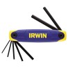 Irwin 7 Piece Folding Metric Hex Key Set Black Oxidised Chrome Vanadium Steel Hex Sizes 2.0 mm to 8.0 mm T10765