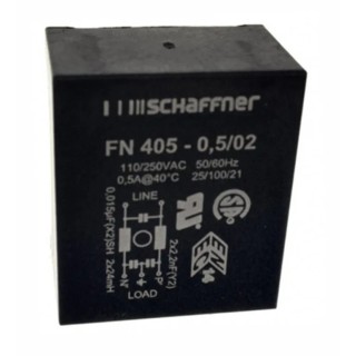 Schaffner PCB EMI Filter FN405 500 mA 250V AC 400Hz Single Phase Pin Termination FN405