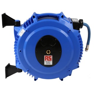 RS PRO Wall Mounted 1/2 in G BSPT 12 mm ID Polypropylene Hose Reel 490 mm Reel Diameter 16 bar Pressure 15 m Length 495-2084