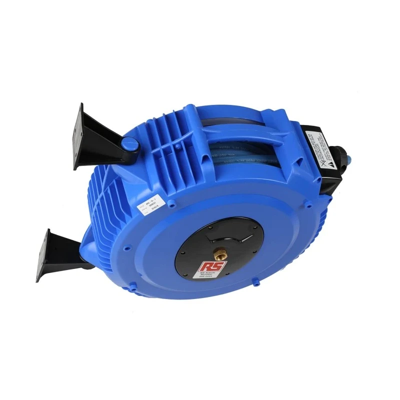 RS PRO Wall Mounted 1/2 in G BSPT 12 mm ID Polypropylene Hose Reel 490 mm Reel Diameter 16 bar Pressure 15 m Length 495-2084
