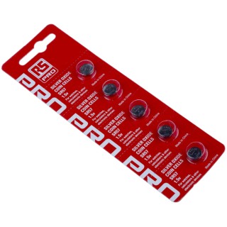 RS PRO SR57 Silver Oxide Button Battery 1.55 V, 9.5 mm Diameter, 5 Pack 494-2403
