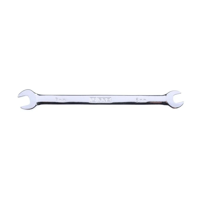 RS PRO Double Ended Open Spanner Metric 6 to 7 mm Chrome Vanadium Steel Chrome Finish 126mm 495-3784