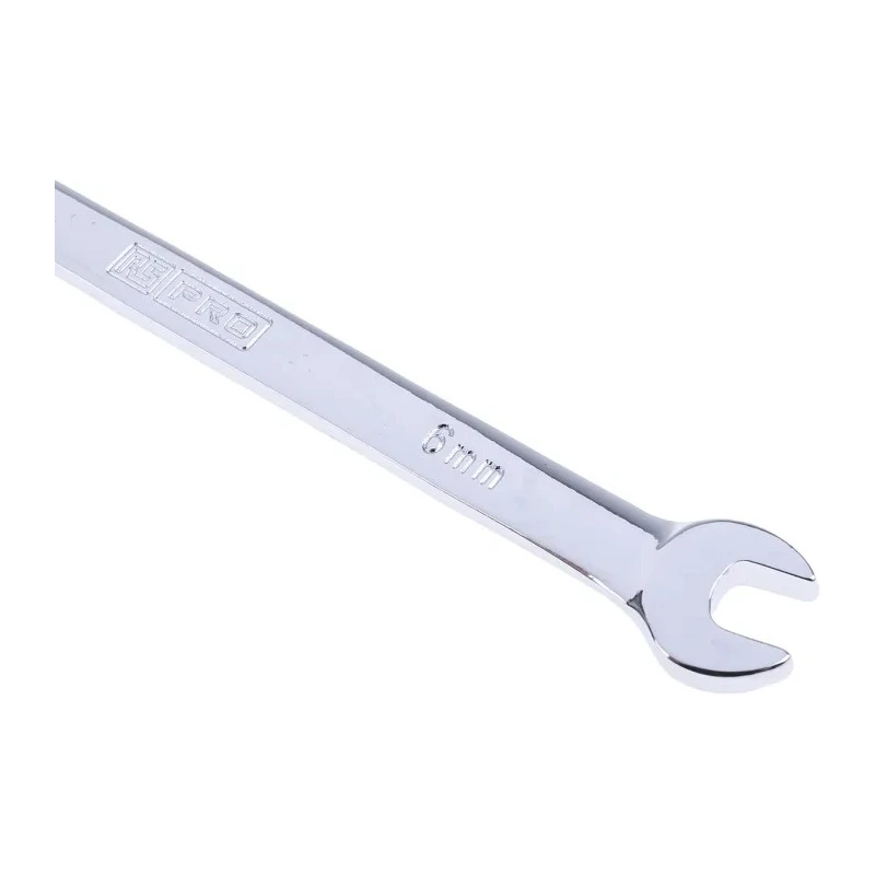 RS PRO Double Ended Open Spanner Metric 6 to 7 mm Chrome Vanadium Steel Chrome Finish 126mm 495-3784