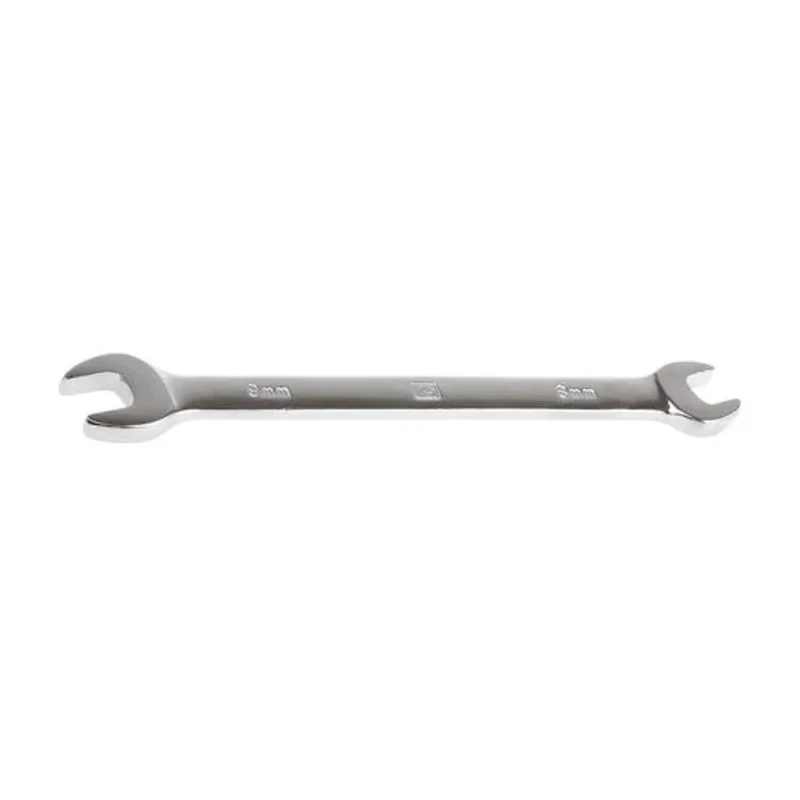RS PRO Double Ended Open Spanner Metric 8 to 9 mm Chrome Vanadium Steel Chrome Finish 135mm Overall 495-3807