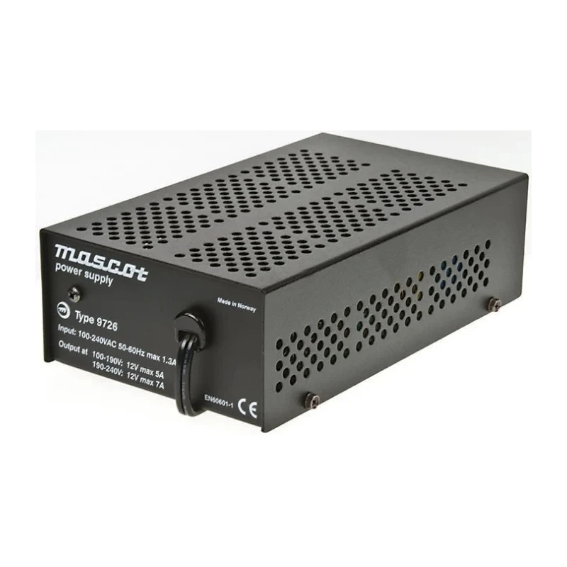 Mascot 1.8 m Twin Core Lead AC/DC Adapter 3 Pin 95 W 12V dc Output 7A 9726000060