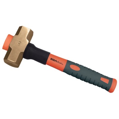 Ega-Master Beryllium Copper Alloy Head Sledge Hammer with Fibreglass Handle, 2 kg, Non-Sparking, 370 mm Overall Length 70504
