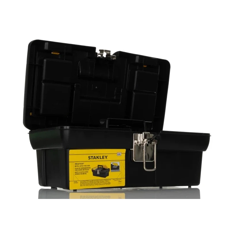 Stanley Plastic Tool Box Yellow Black 320mm Length 130mm Width 180mm Height 1-92-064