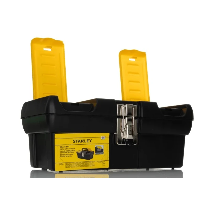 Stanley Plastic Tool Box Yellow Black 320mm Length 130mm Width 180mm Height 1-92-064