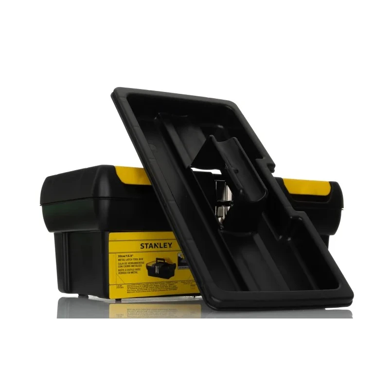 Stanley Plastic Tool Box Yellow Black 320mm Length 130mm Width 180mm Height 1-92-064