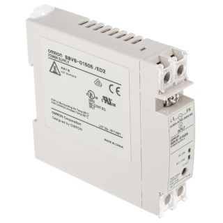 Omron S8VS Switched Mode DIN Rail Power Supply 1 Phase AC Input 85-264V, 5V DC Output, 2A, 15W 