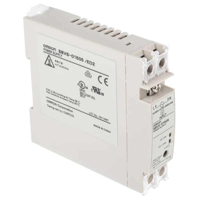 Omron S8VS Switched Mode DIN Rail Power Supply 1 Phase AC Input 85-264V, 5V DC Output, 2A, 15W 