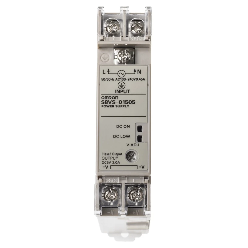 Omron S8VS Switched Mode DIN Rail Power Supply 1 Phase AC Input 85-264V, 5V DC Output, 2A, 15W 