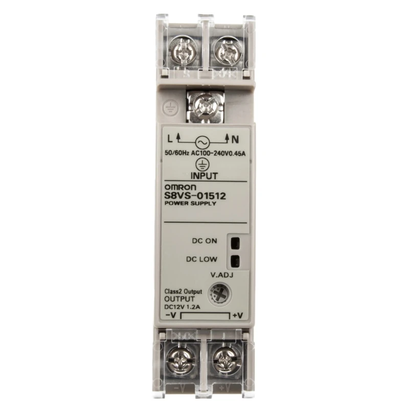 Omron Switched Mode DIN Rail Power Supply 12V dc, 1.2A Output, 15W, AC Input 85-264V, IP20 S8VS