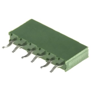 TE Connectivity AMPMODU HV100 Series 6-Contact 1 Row 2.54 mm Pitch Straight Through Hole PCB Socket HV100