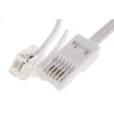 RS PRO Telephone Extension Cable Female RJ11 to Male BT Connector, White Sheath, 3 m RJ11
