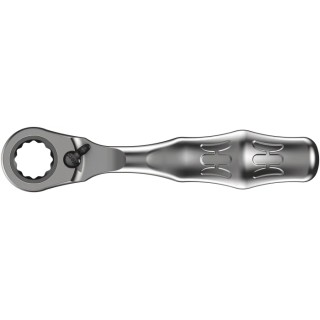 Wera Zyklop Mini 2 1/4 in Hex Drive Ratchet with Ratchet Handle, Round Head, 107mm Overall Length 05003660001