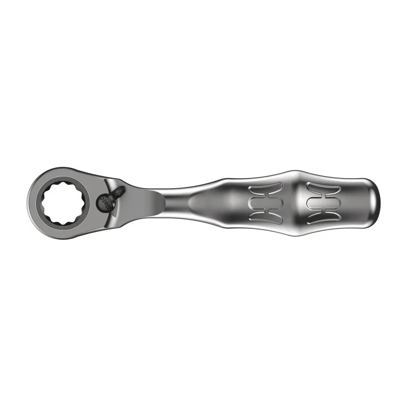 Wera Zyklop Mini 2 1/4 in Hex Drive Ratchet with Ratchet Handle, Round Head, 107mm Overall Length 05003660001