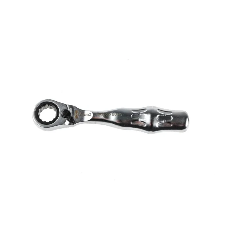 Wera Zyklop Mini 2 1/4 in Hex Drive Ratchet with Ratchet Handle, Round Head, 107mm Overall Length 05003660001