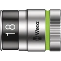 Wera 18 mm Standard Chrome Vanadium Steel Socket with 1/2 in Drive, 12.5mm Overall Length 05024468001