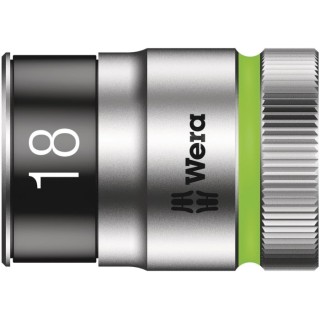 Wera 18 mm Standard Chrome Vanadium Steel Socket with 1/2 in Drive, 12.5mm Overall Length 05024468001