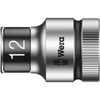 Wera Zyklop 1/2 in Drive 12 mm Standard Socket with Holding Function, Chrome Vanadium Steel, 11.4mm Overall 05024453001