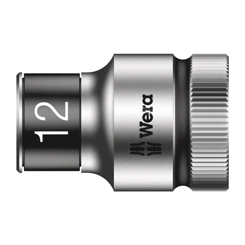 Wera Zyklop 1/2 in Drive 12 mm Standard Socket with Holding Function, Chrome Vanadium Steel, 11.4mm Overall 05024453001