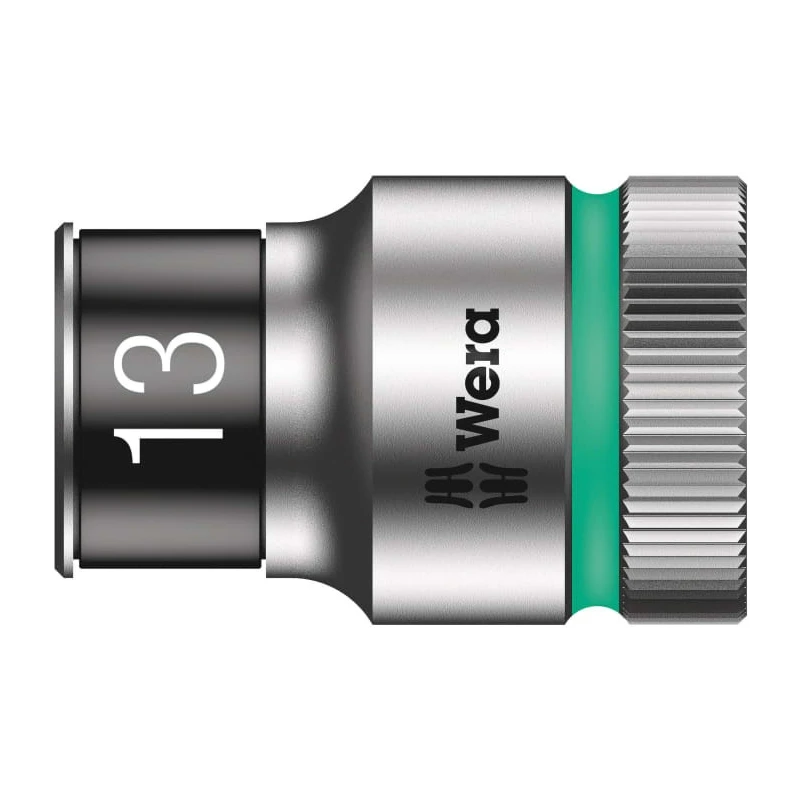 Wera 6 Point 13 mm Socket with 1/2 in Drive, Chrome Vanadium Steel, 11.4mm Overall Length 05003733001