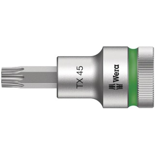Wera 1/2 in Drive TX45 Bit Socket Chrome Vanadium Steel, Chrome Finish, 60mm Length TX45