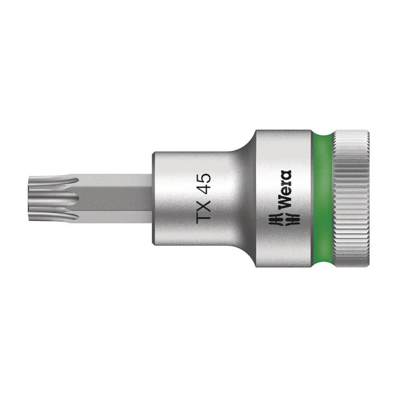 Wera 1/2 in Drive TX45 Bit Socket Chrome Vanadium Steel, Chrome Finish, 60mm Length TX45