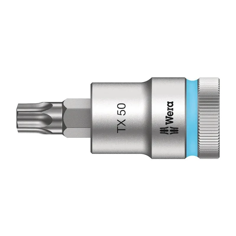 Wera 1/2 in Drive TX50 Torx Socket Chrome Vanadium Steel, 60mm Length TX50