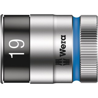 Wera 1/2 in Drive 19 mm Standard Chrome Vanadium Steel Socket 14mm Overall Length 05003739001