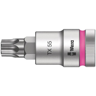 Wera 1/2 in Drive TX55 Torx Socket Chrome Vanadium Steel 60mm Overall Length TX55