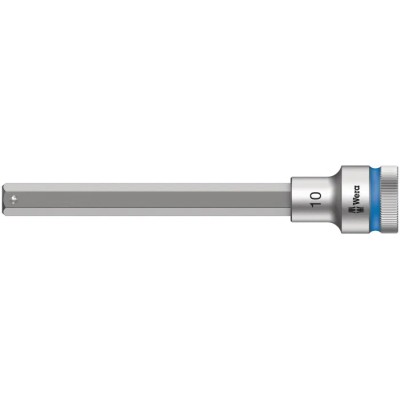 Wera 1/2 in Drive 10 mm Hex Bit Socket, Chrome Vanadium Steel, 101.5 mm Overall Length 05003845001