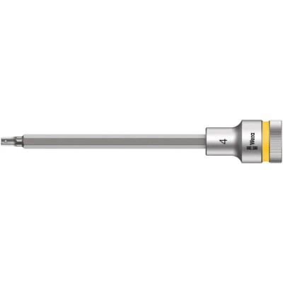 Wera 1/2 in Drive 4 mm Hexagon Socket Chrome Vanadium Steel, 101.5mm Overall Length 05003840001