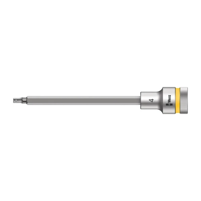 Wera 1/2 in Drive 4 mm Hexagon Socket Chrome Vanadium Steel, 101.5mm Overall Length 05003840001