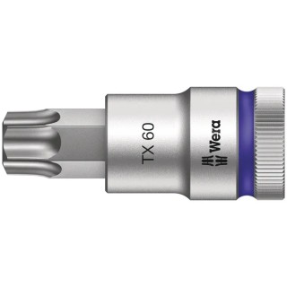 Wera 1/2 in Drive TX60 Torx Socket Chrome Vanadium Steel 60mm Overall Length TX60