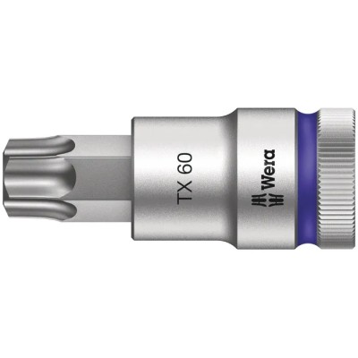 Wera 1/2 in Drive TX60 Torx Socket Chrome Vanadium Steel 60mm Overall Length TX60