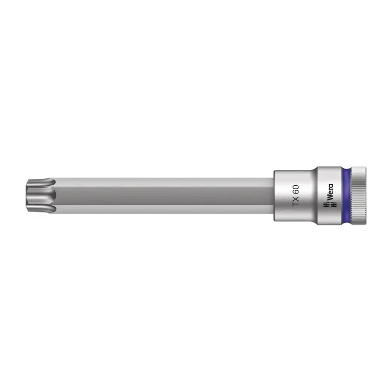Wera 1/2 in Drive TX60 Torx Socket Chrome Vanadium Steel 140mm Overall Length TX60