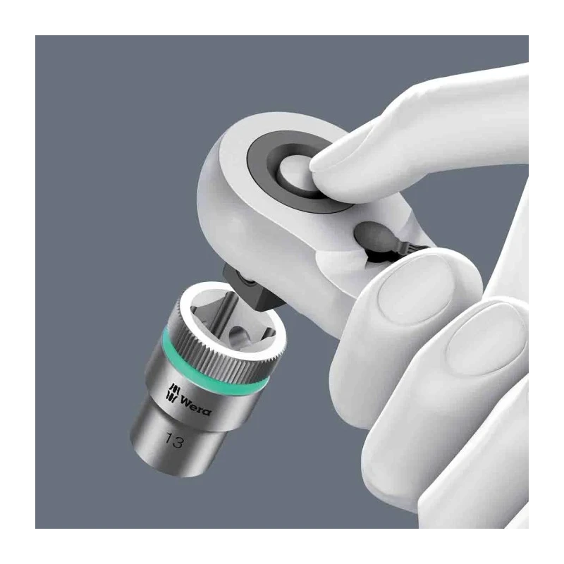 Wera 13-Piece 1/2 inch 6 Point Socket Set, Metric Sizes 10 to 19 mm, Square Drive 05004090001